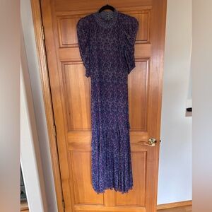 Free people sheer floral tiered dress